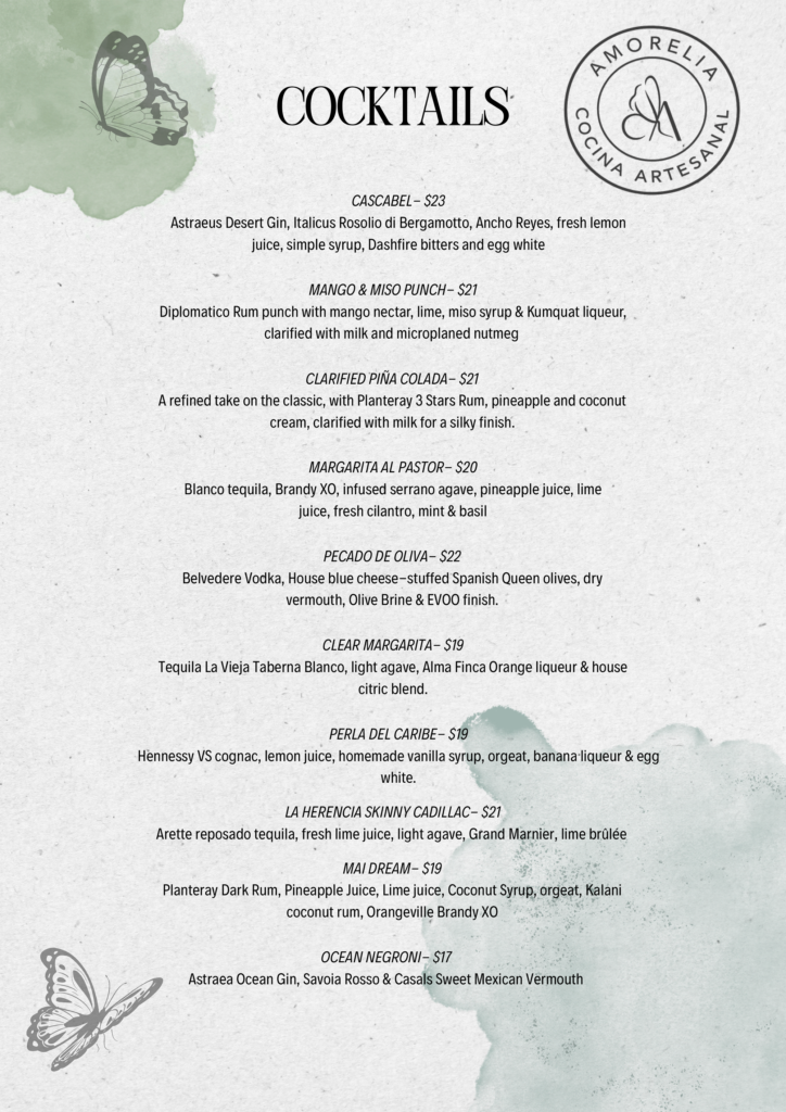 Cocktail Menu