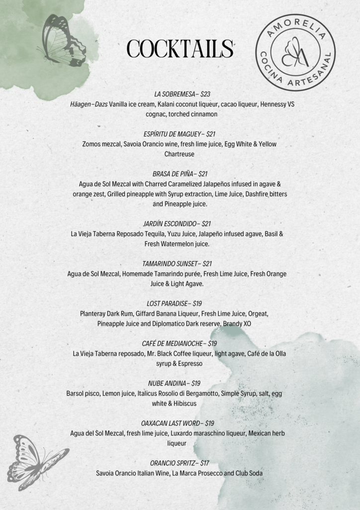 Cocktail Menu