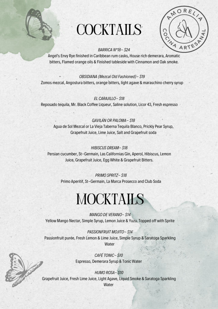 Cocktail Menu